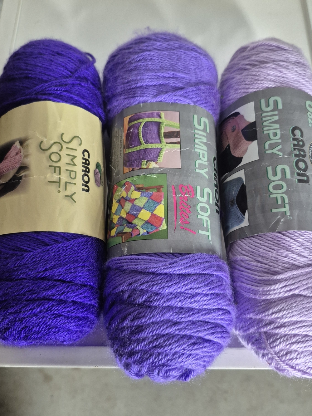 caron Simply Soft 6oz Iris, orchid, grape 3pk bundle